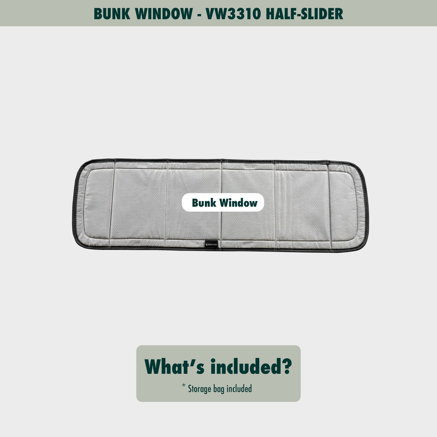 Flat lay image showcasing the Transit bunk cover, highlighting its size, shape, and durable material.