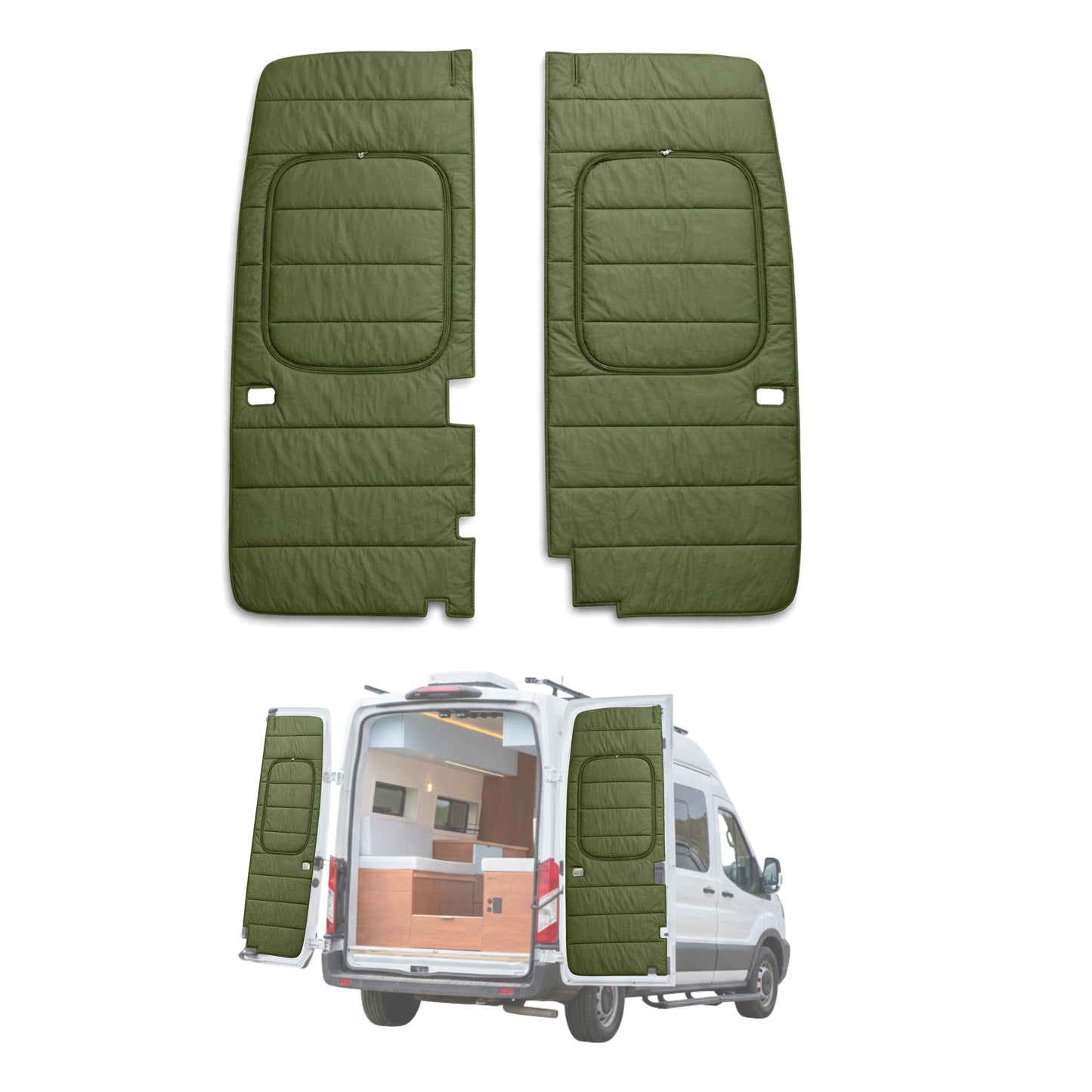 Maxx Cover Pro Edition: Insulated Rear Door Covers for Ford Transit High Roof (2015-Current)