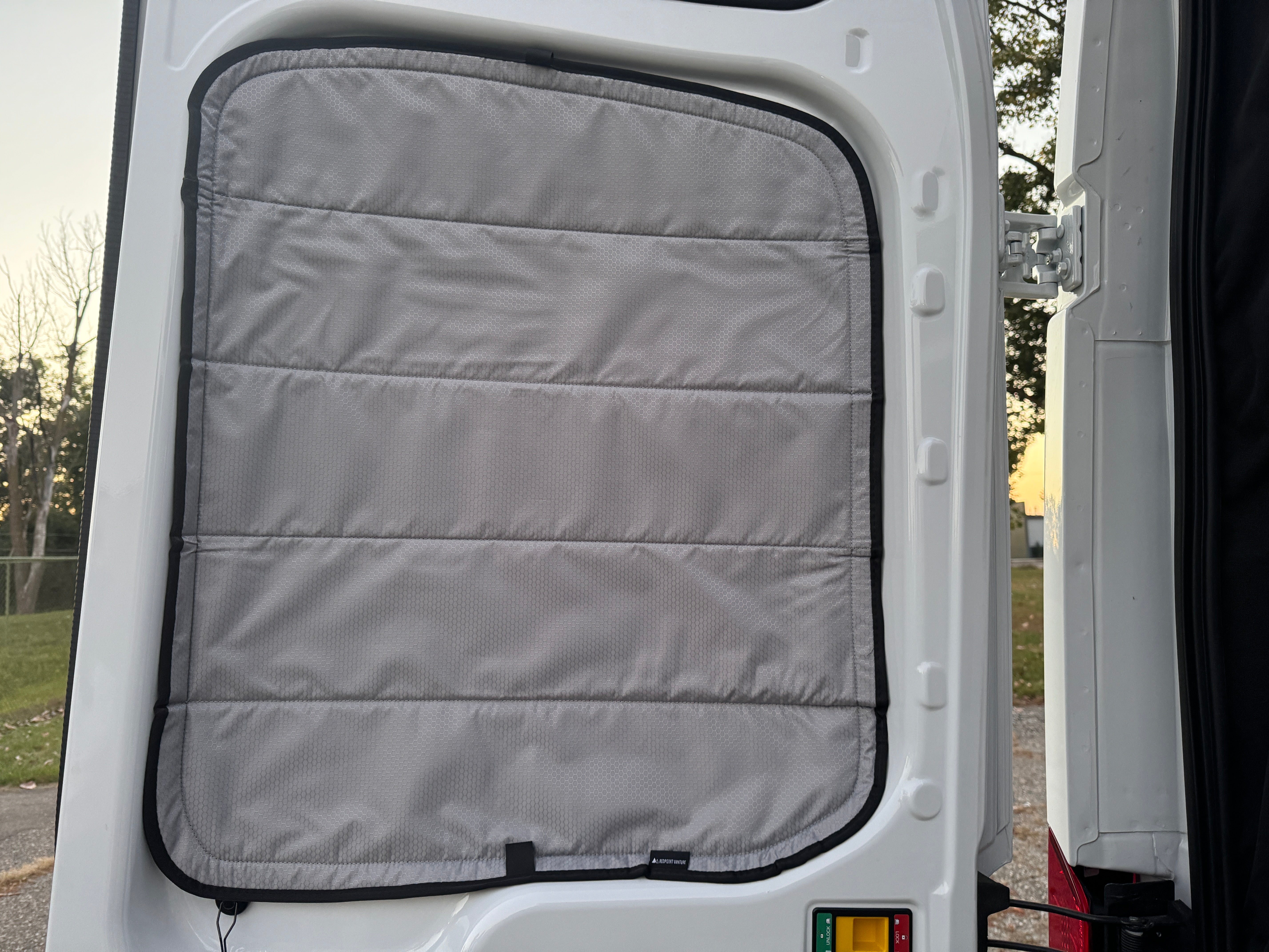 Image of the rear door cover seamlessly attached to the rear door window, showcasing a perfect fit and sleek installation.